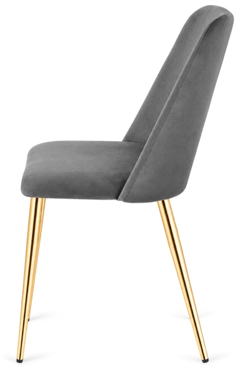 Krzesło tapicerowane GOTI GREY VELVET GOLD