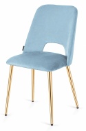 Krzesło tapicerowane GOTI LIGHT BLUE VELVET GOLD