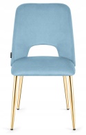 Krzesło tapicerowane GOTI LIGHT BLUE VELVET GOLD