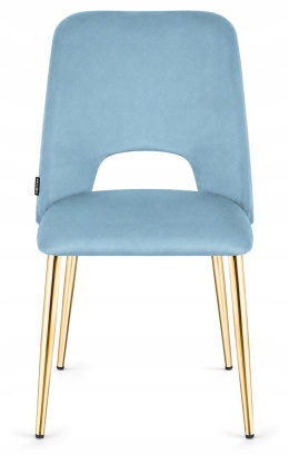 Krzesło tapicerowane GOTI LIGHT BLUE VELVET GOLD