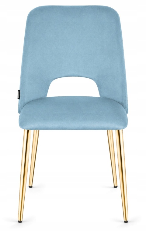 Krzesło tapicerowane GOTI LIGHT BLUE VELVET GOLD