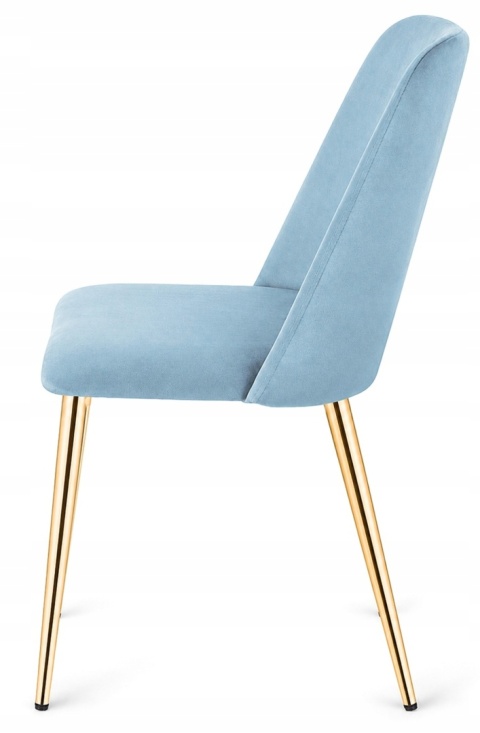 Krzesło tapicerowane GOTI LIGHT BLUE VELVET GOLD