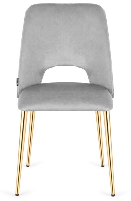 Krzesło tapicerowane GOTI LIGHT GREY VELVET GOLD