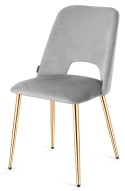 Krzesło tapicerowane GOTI LIGHT GREY VELVET GOLD