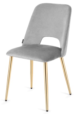 Krzesło tapicerowane GOTI LIGHT GREY VELVET GOLD