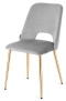 Krzesło tapicerowane GOTI LIGHT GREY VELVET GOLD