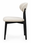 Krzesło tapicerowane LUCCA BEIGE FABRIC BLACK WOOD