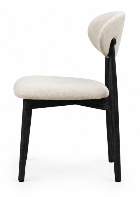 Krzesło tapicerowane LUCCA BEIGE FABRIC BLACK WOOD