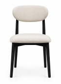 Krzesło tapicerowane LUCCA BEIGE FABRIC BLACK WOOD