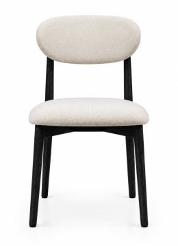 Krzesło tapicerowane LUCCA BEIGE FABRIC BLACK WOOD