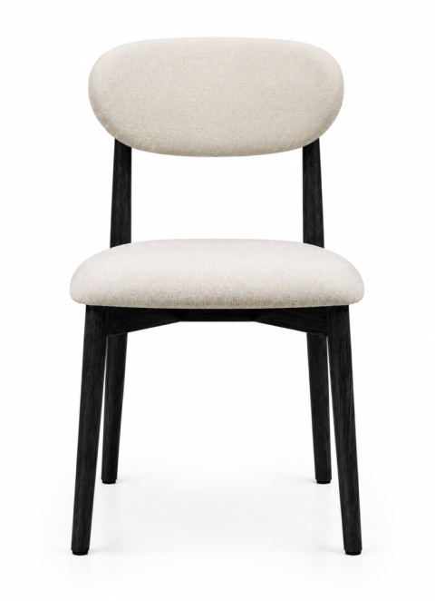 Krzesło tapicerowane LUCCA BEIGE FABRIC BLACK WOOD