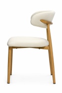 Krzesło tapicerowane LUCCA BEIGE FABRIC LIGHT WOOD