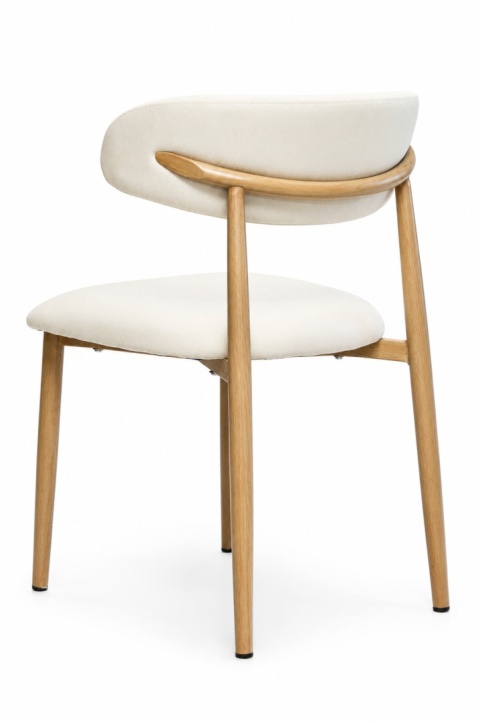 Krzesło tapicerowane LUCCA BEIGE FABRIC LIGHT WOOD