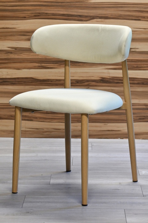 Krzesło tapicerowane LUCCA BEIGE FABRIC LIGHT WOOD