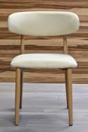 Krzesło tapicerowane LUCCA BEIGE FABRIC LIGHT WOOD
