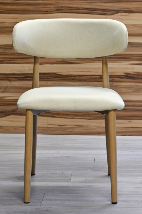 Krzesło tapicerowane LUCCA BEIGE FABRIC LIGHT WOOD