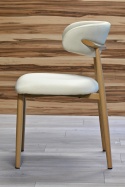 Krzesło tapicerowane LUCCA BEIGE FABRIC LIGHT WOOD