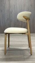 Krzesło tapicerowane LUCCA BEIGE FABRIC LIGHT WOOD