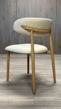 Krzesło tapicerowane LUCCA BEIGE FABRIC LIGHT WOOD