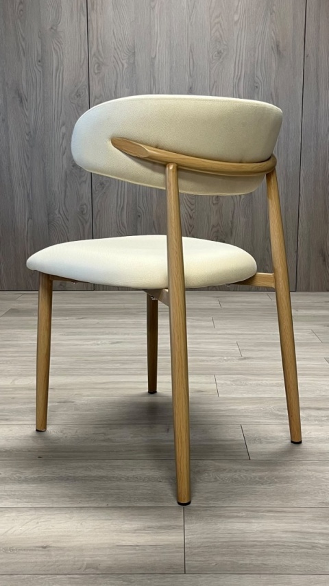 Krzesło tapicerowane LUCCA BEIGE FABRIC LIGHT WOOD