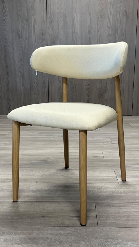 Krzesło tapicerowane LUCCA BEIGE FABRIC LIGHT WOOD