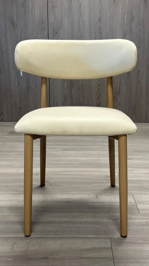 Krzesło tapicerowane LUCCA BEIGE FABRIC LIGHT WOOD