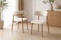 Krzesło tapicerowane LUCCA BEIGE FABRIC LIGHT WOOD