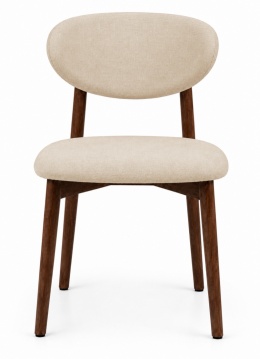Krzesło tapicerowane LUCCA BEIGE FABRIC WALNUT WOOD