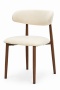 Krzesło tapicerowane LUCCA BEIGE FABRIC WALNUT WOOD