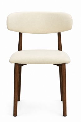 Krzesło tapicerowane LUCCA BEIGE FABRIC WALNUT WOOD