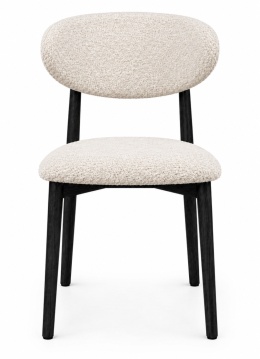Krzesło tapicerowane LUCCA BOUCLE BEIGE BLACK WOOD