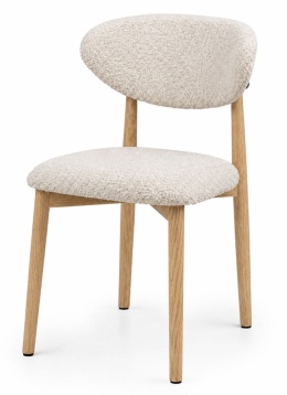 Krzesło tapicerowane LUCCA BOUCLE BEIGE FABRIC LIGHT WOOD