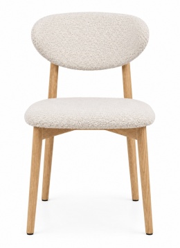 Krzesło tapicerowane LUCCA BOUCLE BEIGE FABRIC LIGHT WOOD