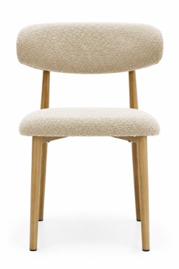 Krzesło tapicerowane LUCCA BOUCLE BEIGE FABRIC LIGHT WOOD
