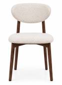 Krzesło tapicerowane LUCCA BOUCLE BEIGE WALNUT WOOD