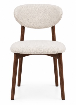 Krzesło tapicerowane LUCCA BOUCLE BEIGE WALNUT WOOD