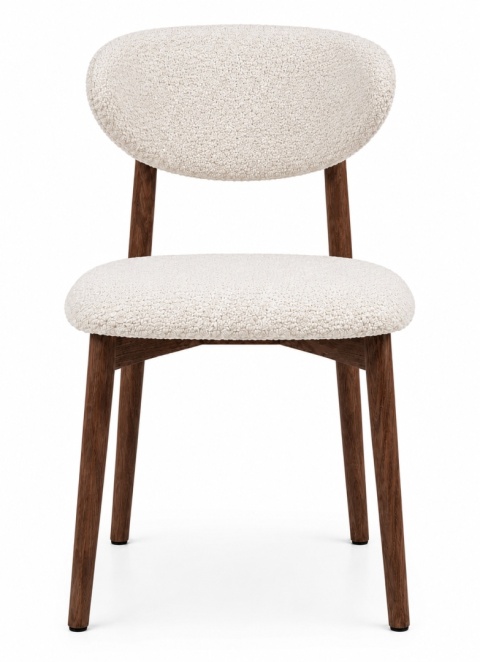 Krzesło tapicerowane LUCCA BOUCLE BEIGE WALNUT WOOD
