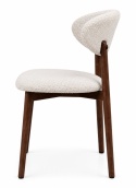 Krzesło tapicerowane LUCCA BOUCLE BEIGE WALNUT WOOD