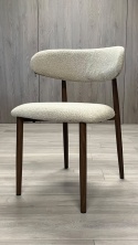 Krzesło tapicerowane LUCCA BOUCLE BEIGE WALNUT WOOD