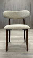 Krzesło tapicerowane LUCCA BOUCLE BEIGE WALNUT WOOD