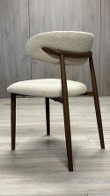 Krzesło tapicerowane LUCCA BOUCLE BEIGE WALNUT WOOD