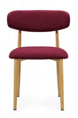 Krzesło tapicerowane LUCCA BURGUNDY FABRIC LIGHT WOOD