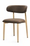 Krzesło tapicerowane LUCCA BROWN FABRIC LIGHT WOOD