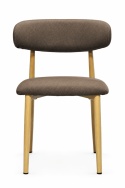Krzesło tapicerowane LUCCA BROWN FABRIC LIGHT WOOD