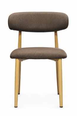 Krzesło tapicerowane LUCCA BROWN FABRIC LIGHT WOOD
