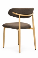 Krzesło tapicerowane LUCCA BROWN FABRIC LIGHT WOOD