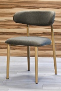 Krzesło tapicerowane LUCCA BROWN FABRIC LIGHT WOOD