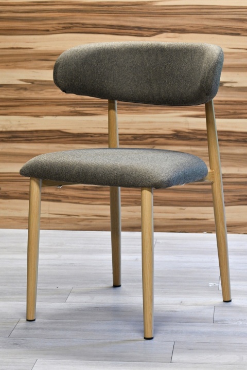 Krzesło tapicerowane LUCCA BROWN FABRIC LIGHT WOOD
