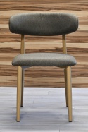 Krzesło tapicerowane LUCCA BROWN FABRIC LIGHT WOOD