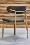 Krzesło tapicerowane LUCCA BROWN FABRIC LIGHT WOOD